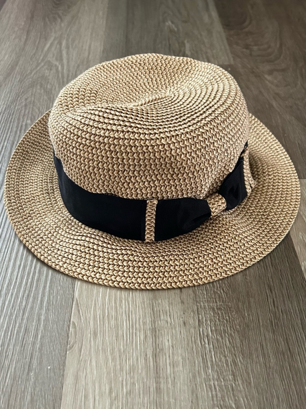 David and Young Tan Straw Hat with Black Band